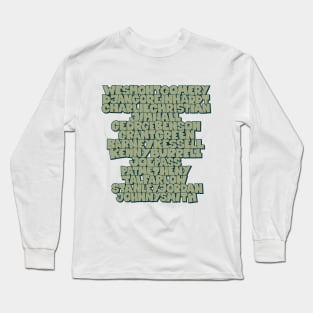 Jazz Legends in Type: The Jazz Guitarists Long Sleeve T-Shirt